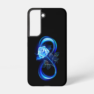 Glowing infinity with blue rose samsung galaxy case