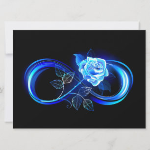 Glowing infinity with blue rose save the date