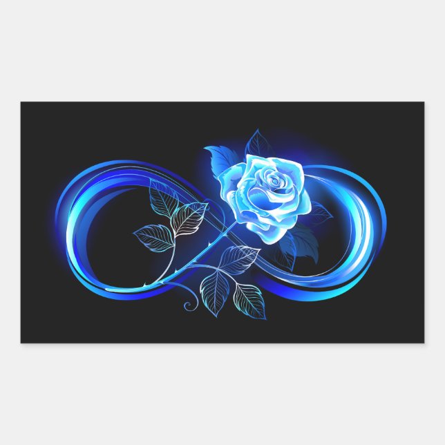 Glowing infinity with blue rose sticker (Front)