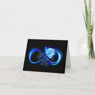 Glowing infinity with blue rose thank you card