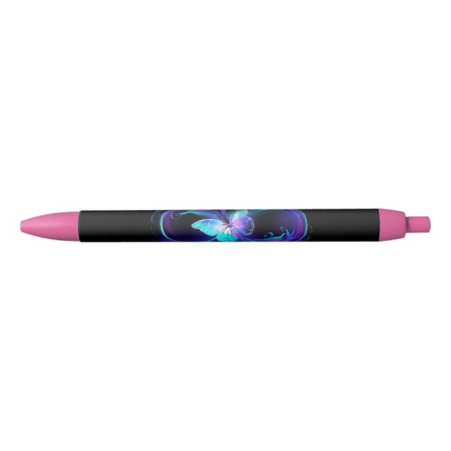 Glowing Infinity with Magic Butterfly Black Ink Pen (Front)