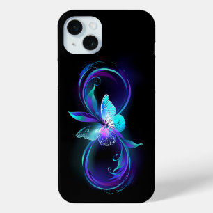 Glowing Infinity with Magic Butterfly iPhone 15 Mini Case
