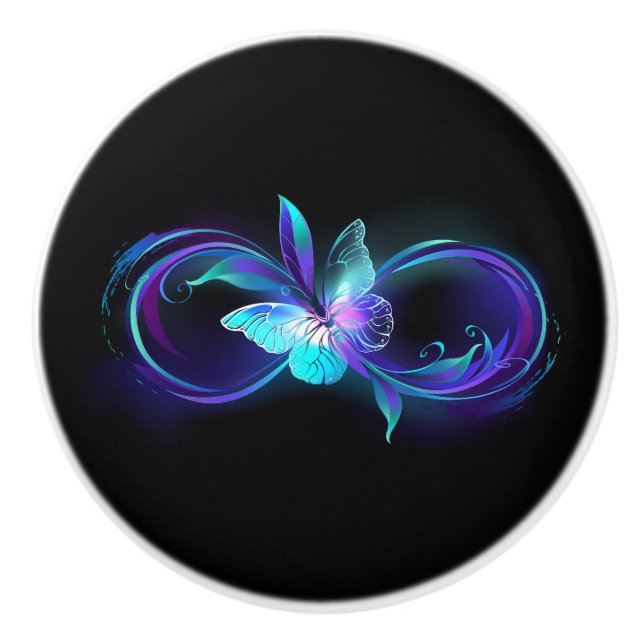 Glowing Infinity with Magic Butterfly Ceramic Knob (Front)