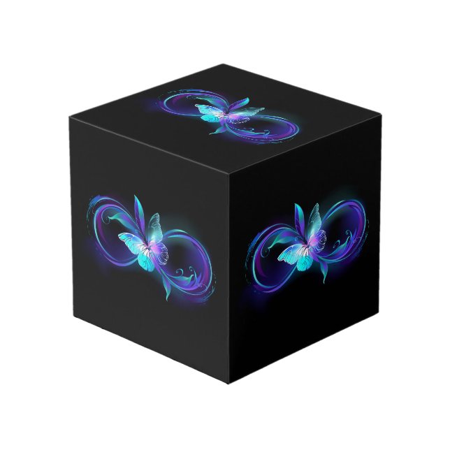 Glowing Infinity with Magic Butterfly Cube (Front Angled)