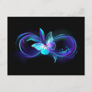 Glowing Infinity with Magic Butterfly Holiday Postcard