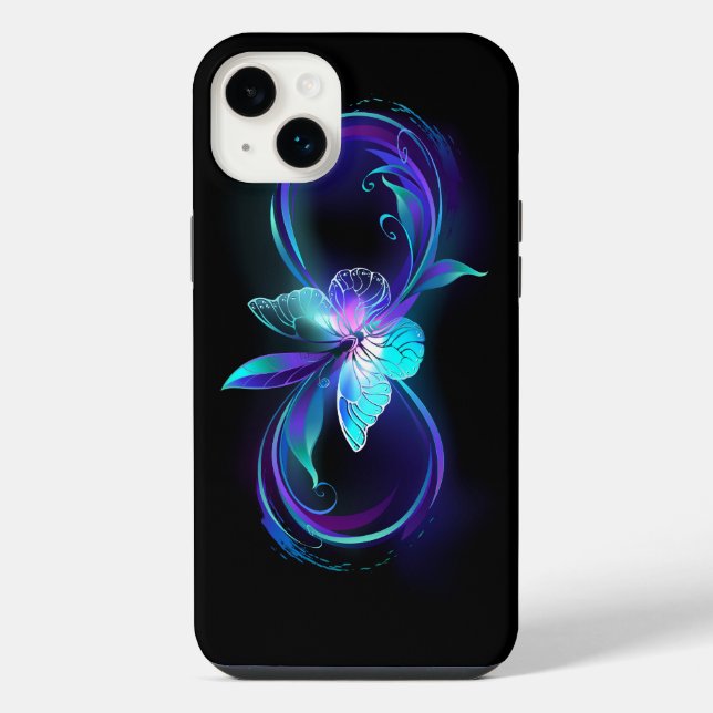 Glowing Infinity with Magic Butterfly iPhone Case (Back)
