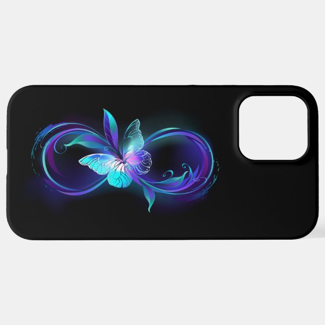 Glowing Infinity with Magic Butterfly iPhone Case (Back Horizontal)