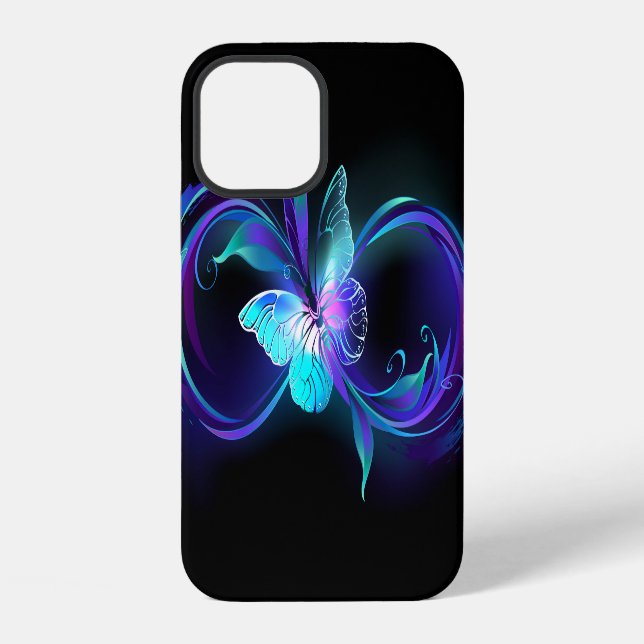 Glowing Infinity with Magic Butterfly iPhone Case (Back)