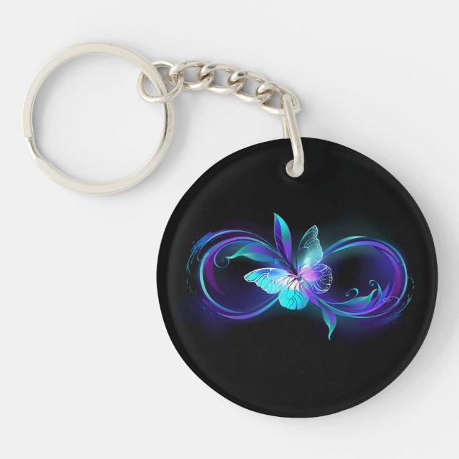 Glowing Infinity with Magic Butterfly Keychain (Front)