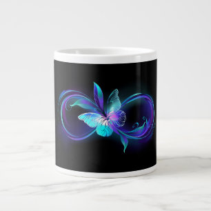 Glowing Infinity with Magic Butterfly Large Coffee Mug