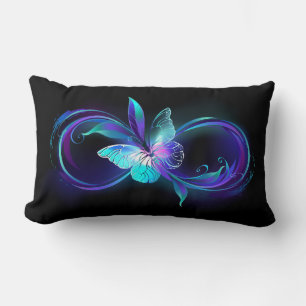 Glowing Infinity with Magic Butterfly Lumbar Pillow