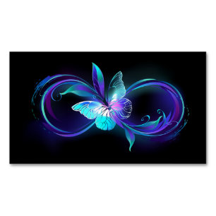 Glowing Infinity with Magic Butterfly Magnetic Business Card