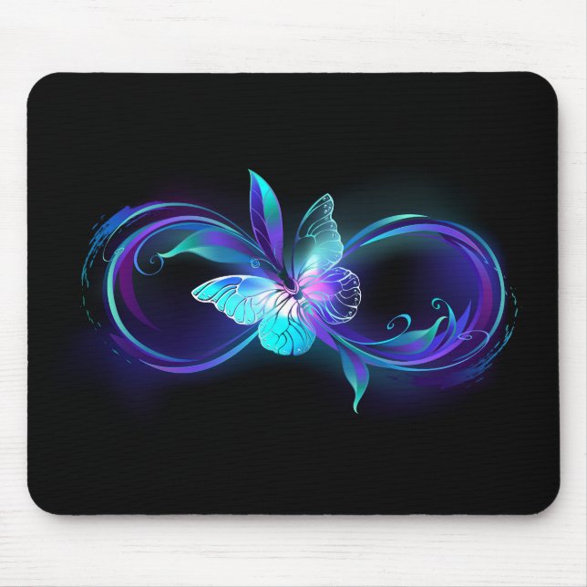 Glowing Infinity with Magic Butterfly Mouse Pad (Front)