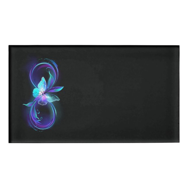 Glowing Infinity with Magic Butterfly Name Tag (Front)