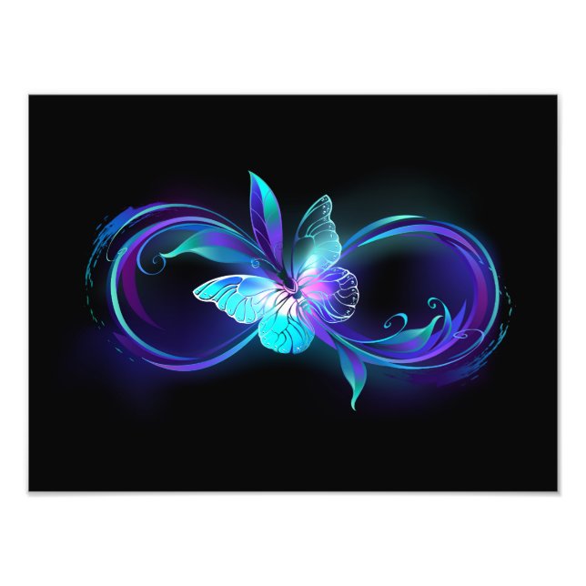 Glowing Infinity with Magic Butterfly Photo Print (Front)