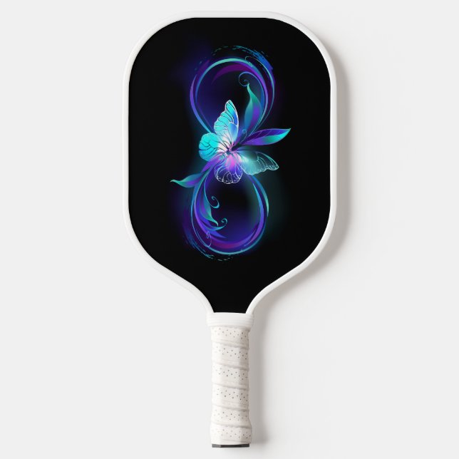 Glowing Infinity with Magic Butterfly Pickleball Paddle (Front)