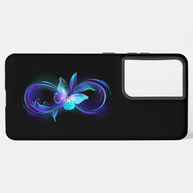 Glowing Infinity with Magic Butterfly Samsung Galaxy S21 Ultra Case (Left Side)