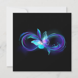 Glowing Infinity with Magic Butterfly Save The Date