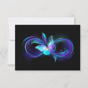 Glowing Infinity with Magic Butterfly Save The Date