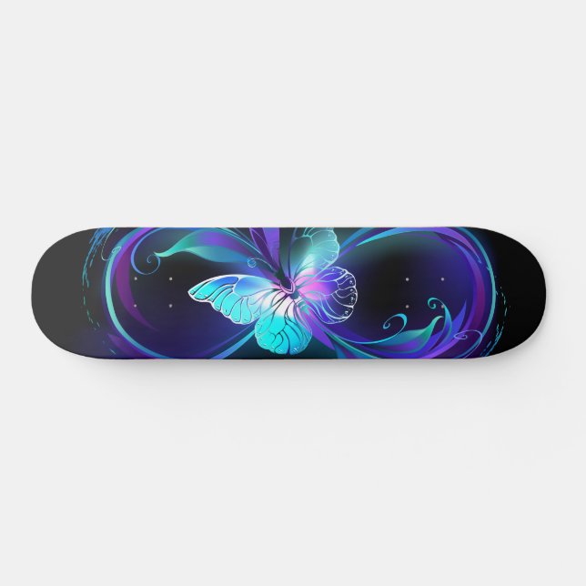 Glowing Infinity with Magic Butterfly Skateboard (Horz)
