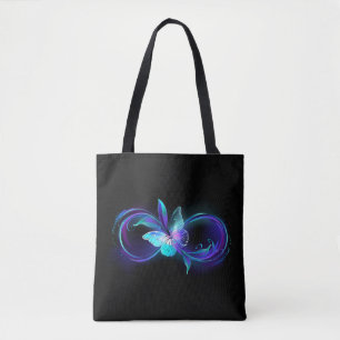 Glowing Infinity with Magic Butterfly Tote Bag