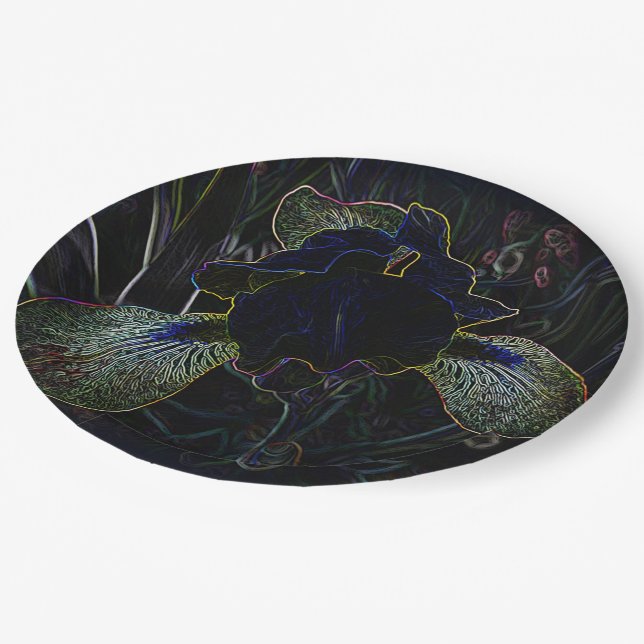 Glowing Iris Paper Plate (Angled)