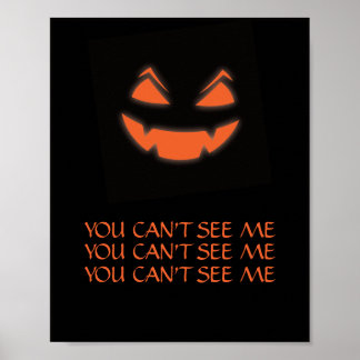 Glowing Jack O Lantern Halloween Spooky Design Poster