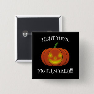 Glowing Jack-o'-Lantern - Light Your Nightmares 2 Inch Square Button