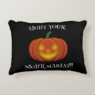 Glowing Jack-o'-Lantern - Light Your Nightmares Accent Pillow