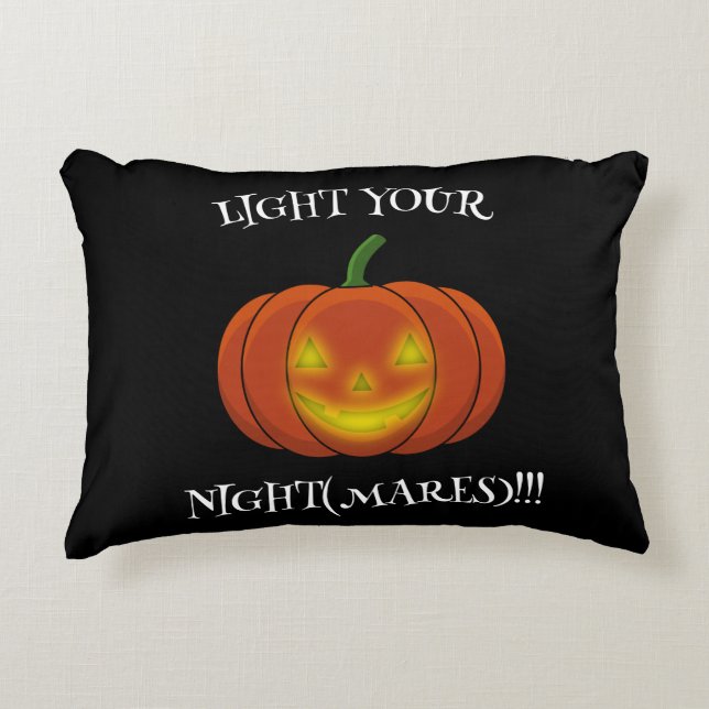 Glowing Jack-o'-Lantern - Light Your Nightmares Accent Pillow (Front)