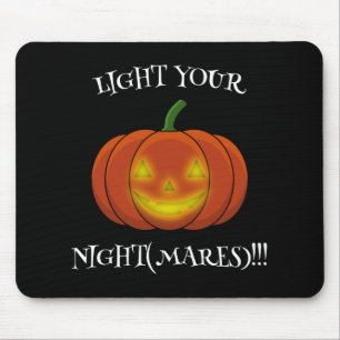 Glowing Jack-o'-Lantern - Light Your Nightmares Mouse Pad