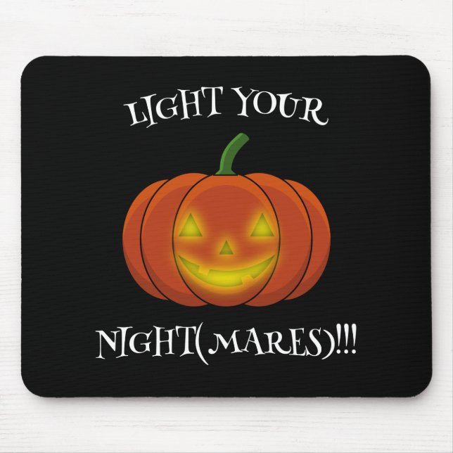 Glowing Jack-o'-Lantern - Light Your Nightmares Mouse Pad (Front)