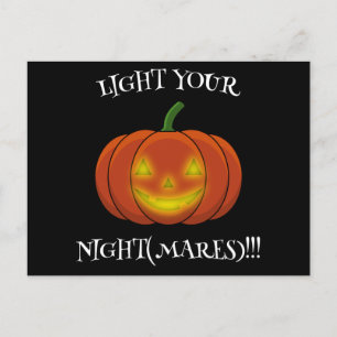 Glowing Jack-o'-Lantern - Light Your Nightmares Postcard