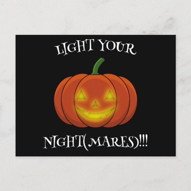 Glowing Jack-o'-Lantern - Light Your Nightmares Postcard (Front)
