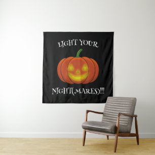 Glowing Jack-o'-Lantern - Light Your Nightmares Tapestry