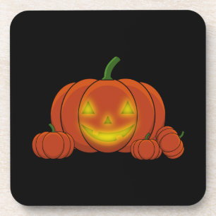 Glowing Jack-o'-Lantern Pumpkin Coaster