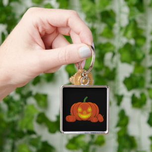Glowing Jack-o'-Lantern Pumpkin Keychain