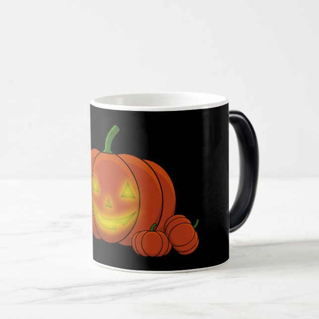 Glowing Jack-o'-Lantern Pumpkin Magic Mug (Front Right)