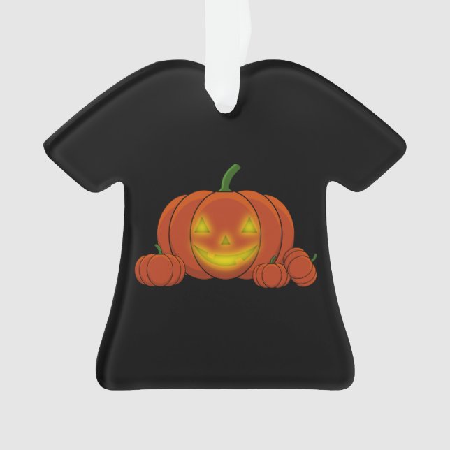Glowing Jack-o'-Lantern Pumpkin Ornament (Front)