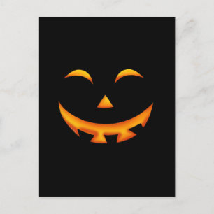 Glowing Jack-O'-Lantern Smile Art Postcard