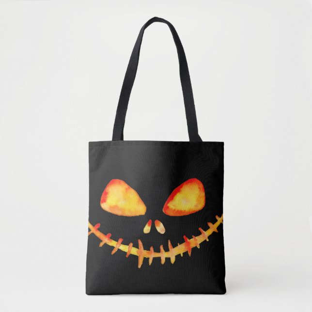 Glowing Jack O' Lantern Smile Tote Bag (Front)
