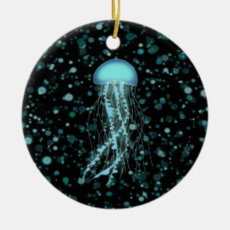 Glowing Jellyfish Ceramic Ornament