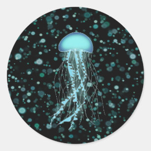 Glowing Jellyfish Classic Round Sticker