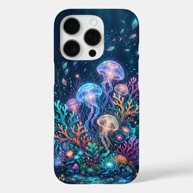 Glowing Jellyfish Fantasy Underwater Ocean Case-Mate iPhone Case (Back)