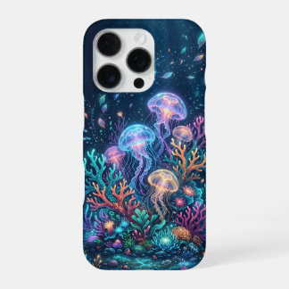 Glowing Jellyfish Fantasy Underwater Ocean iPhone 16 Pro Case