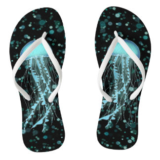 Glowing Jellyfish Flip Flops