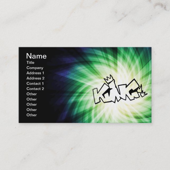 Glowing King Graffiti Business Card (Front)