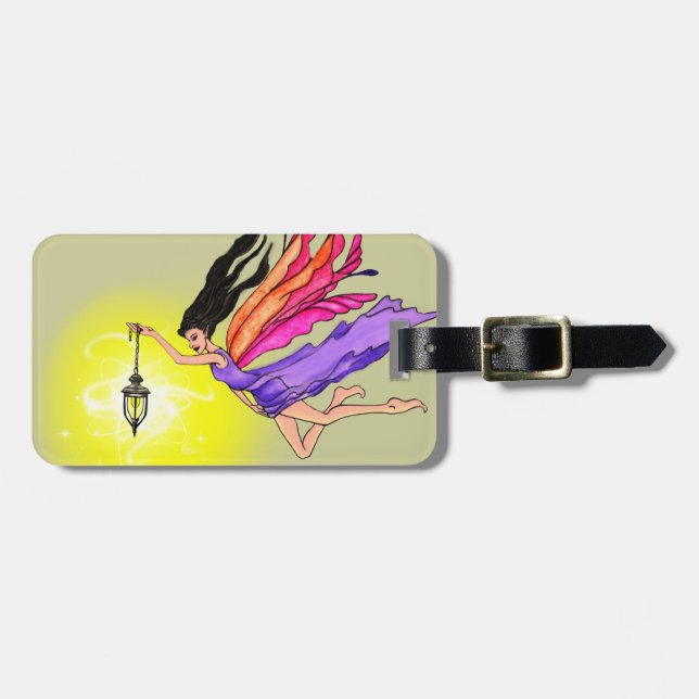 Glowing Lantern Fairy Luggage Tag (Front Horizontal)