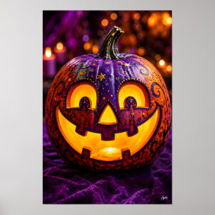 Glowing Lantern Spill Pumpkin Poster