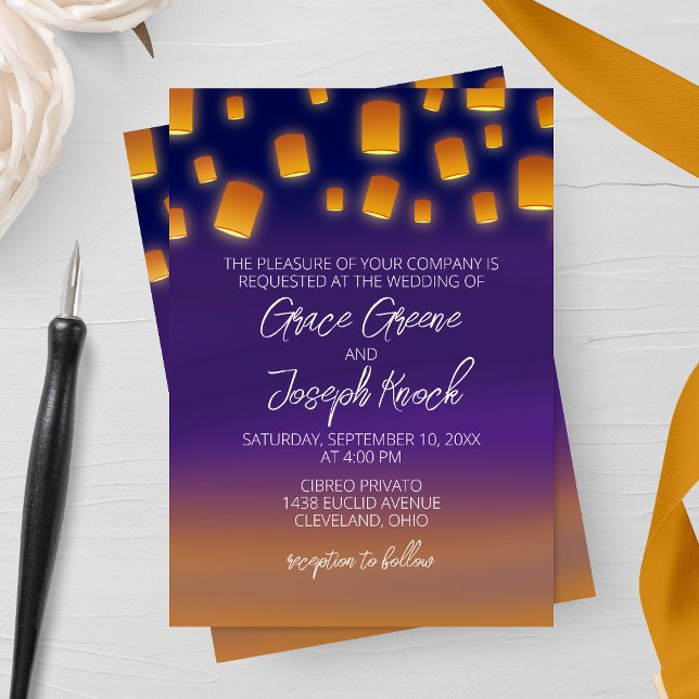 Glowing Lanterns Wedding Invitation (Creator Uploaded)
